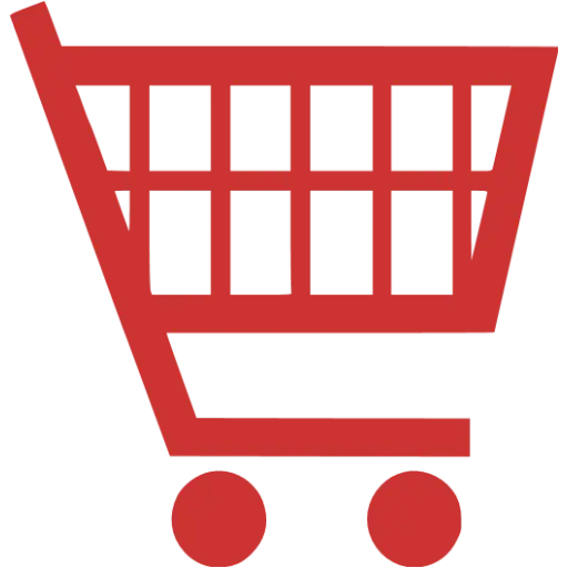 Red Shopping Cart Icon for E-commerce and Retail
