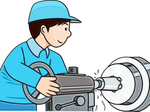 Machine Operator Cartoon Illustration