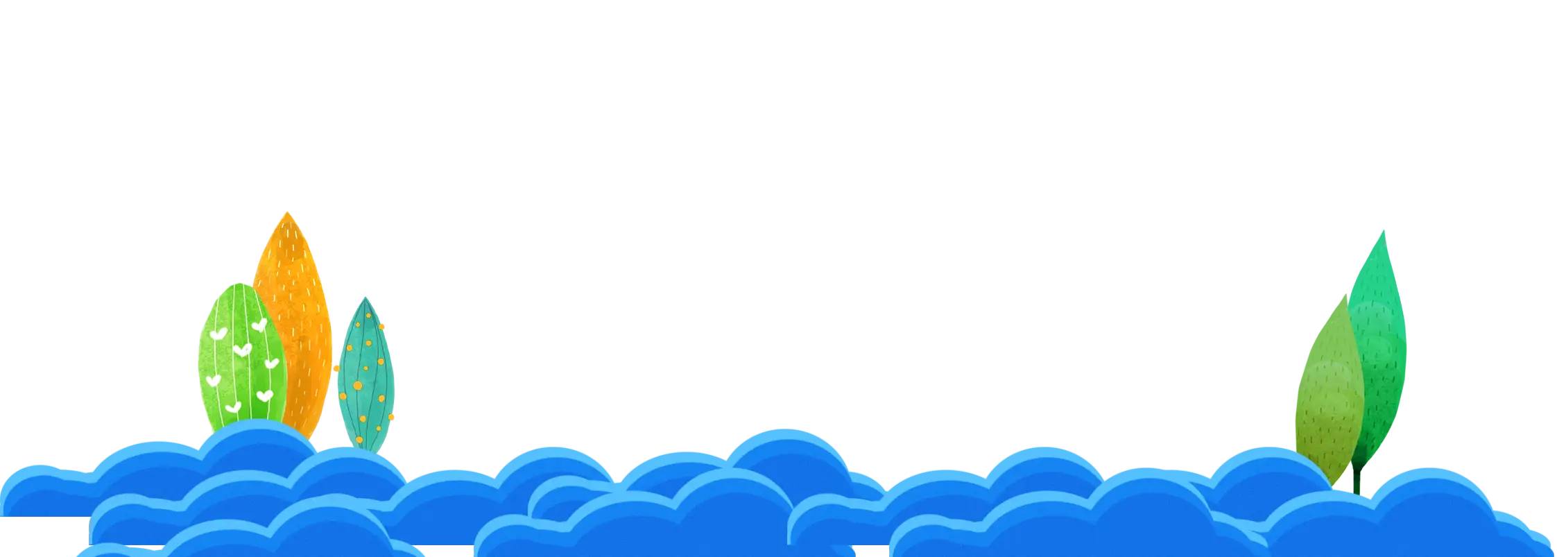 Blue Clouds and Trees in Nature