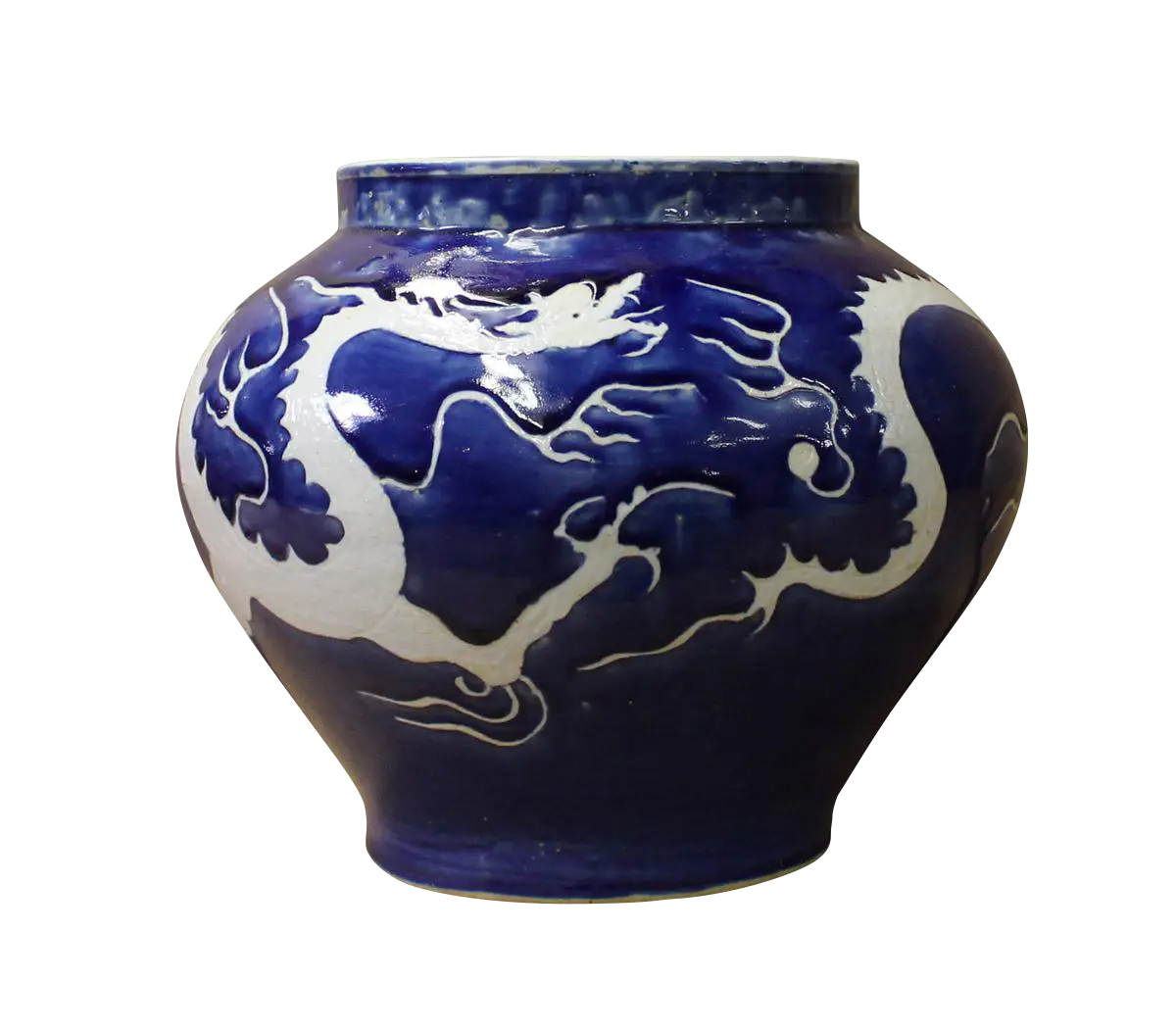 Ceramic Pot with Dragon Design