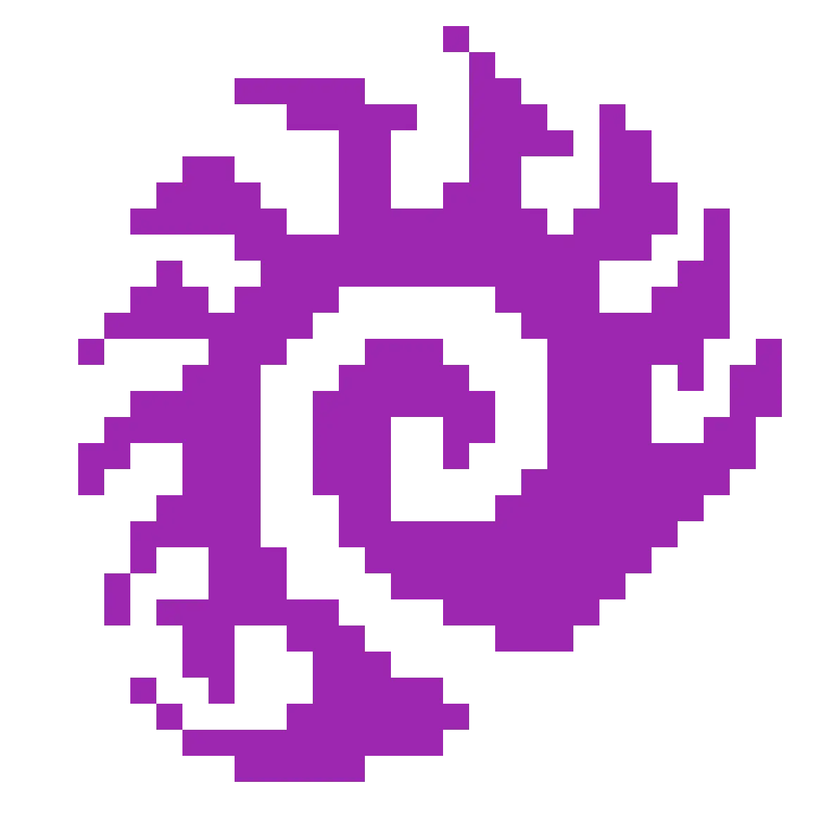 Purple Pixel Art Spiral Design
