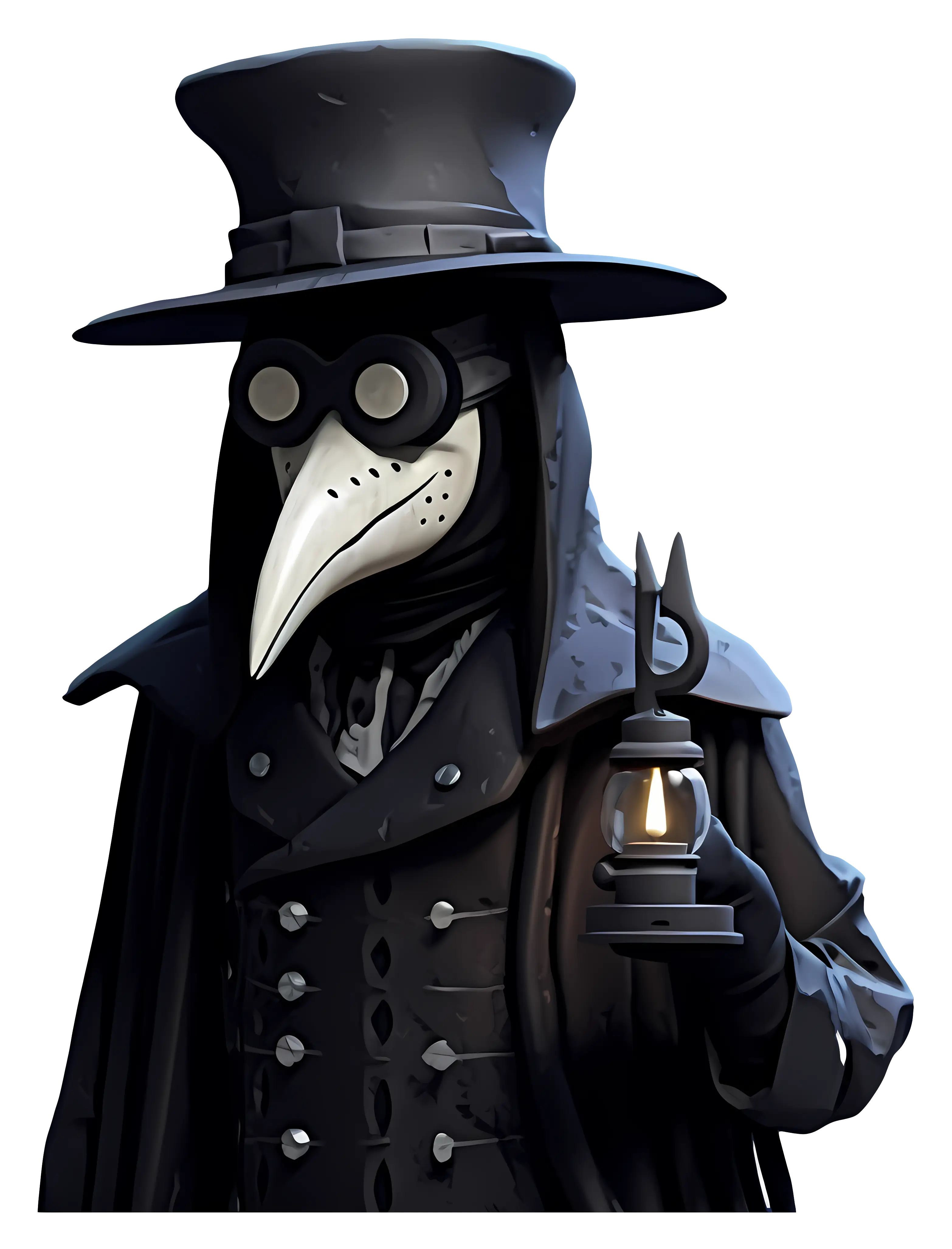 Plague Doctor Holding Lantern