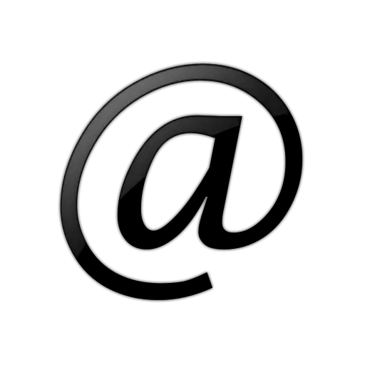 Black @ Symbol for Digital Communication