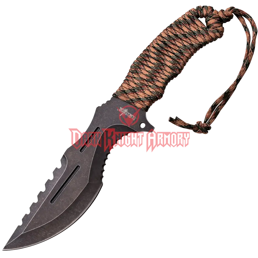 Survival Knife with Rope Handle