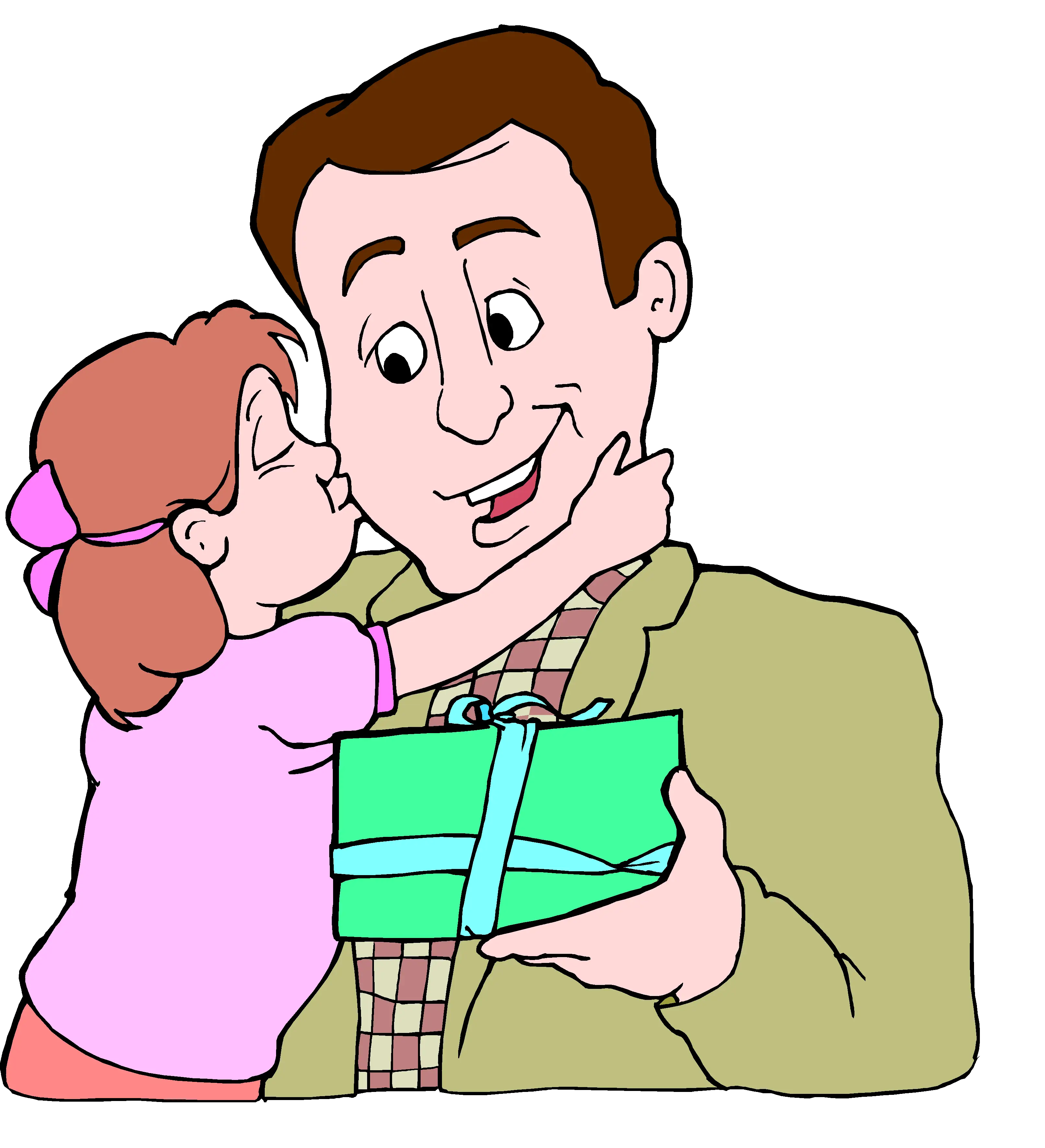 Father and Daughter with Gift