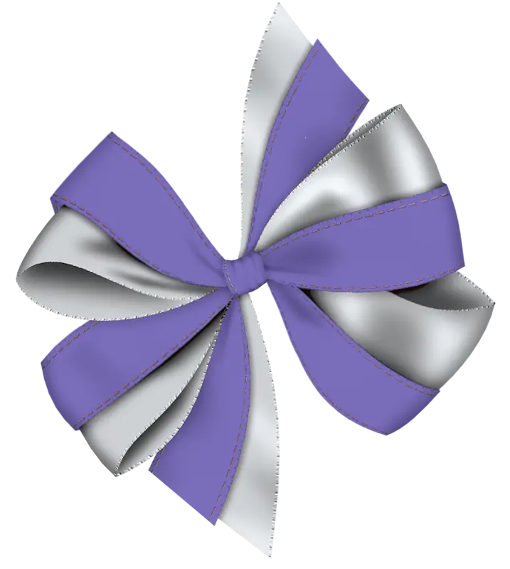 Purple and Silver Ribbon Bow