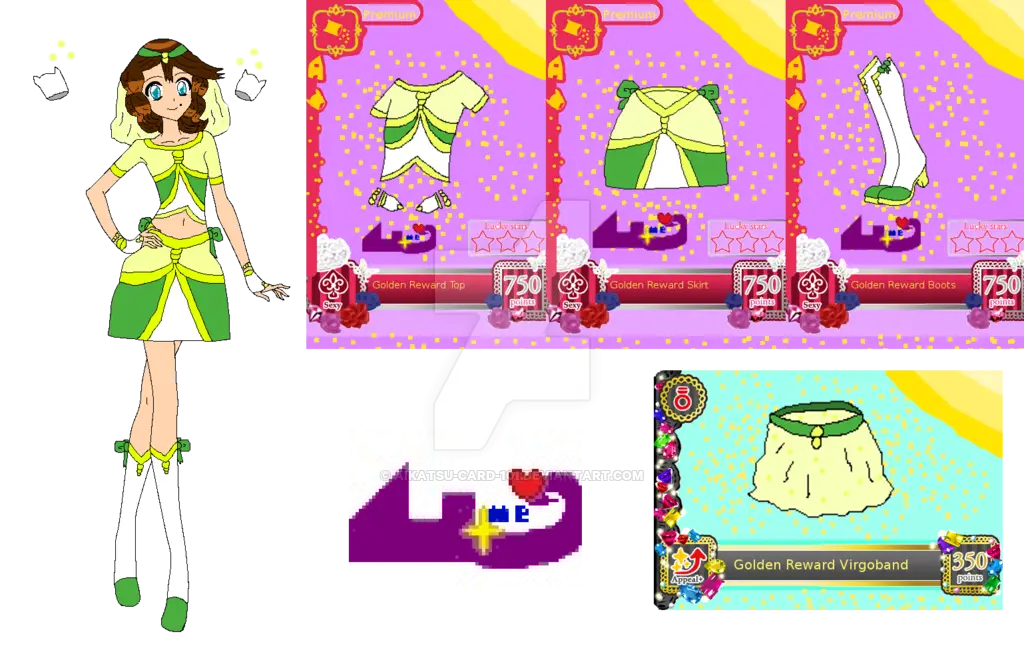 Green and Yellow Anime Character Outfit