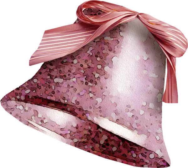 Pink Sparkly Bell with Ribbon for Christmas Decoration
