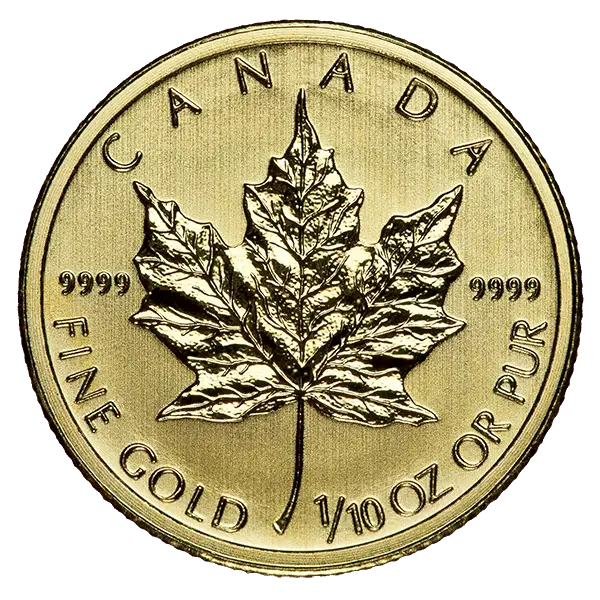 Canadian Gold Coin with Maple Leaf Design