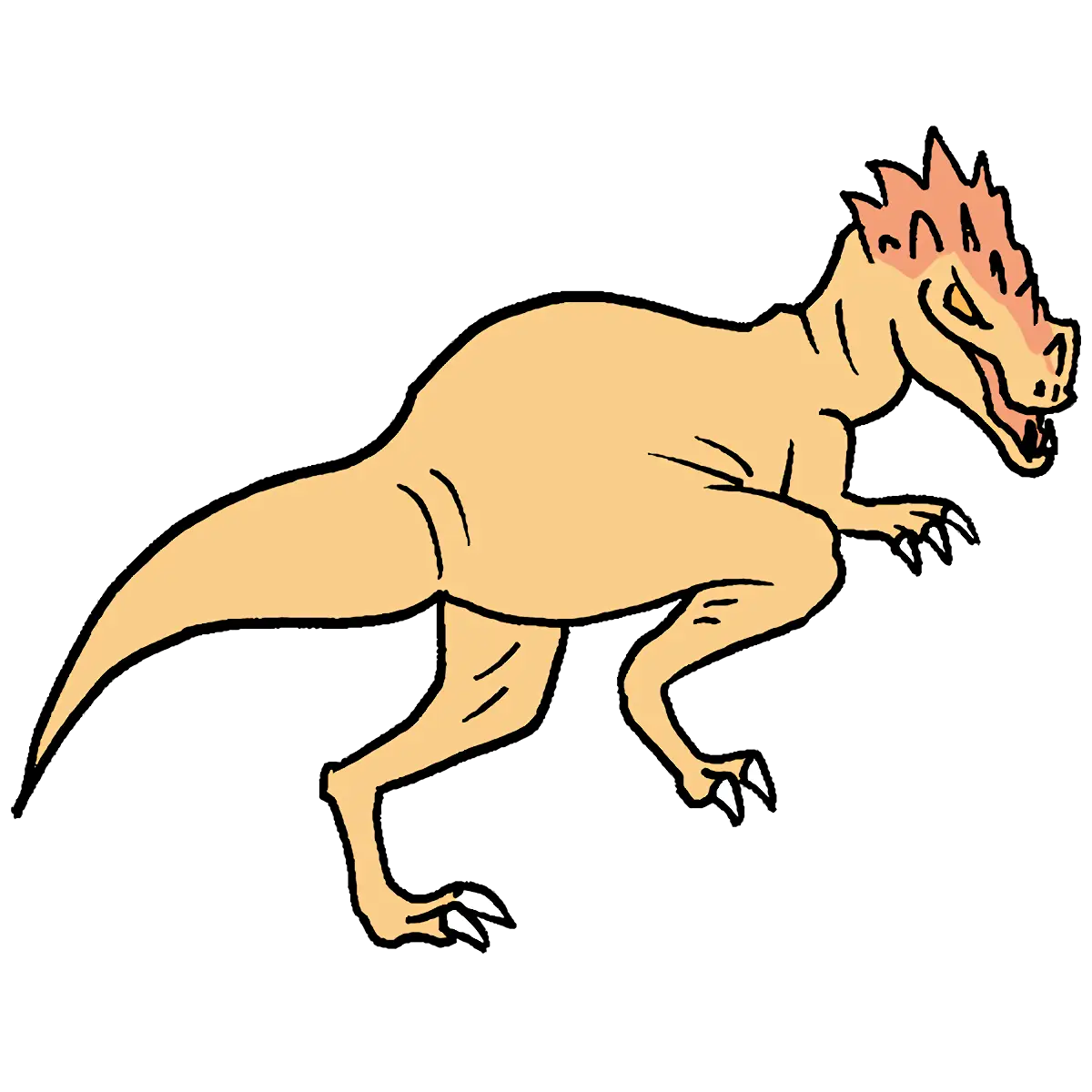 Cartoon Illustration of a Roaring Dinosaur