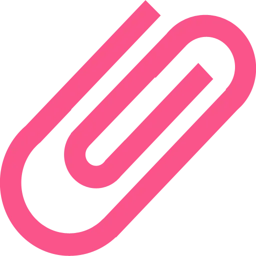 Pink Paperclip Symbol Icon