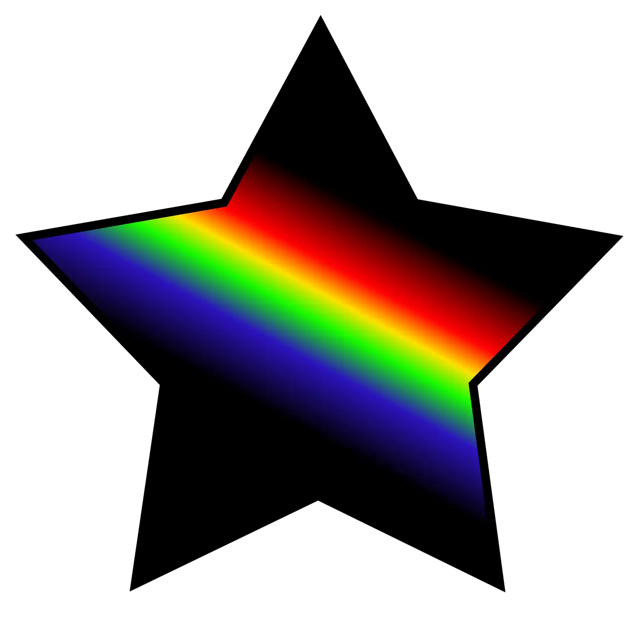 Black Star with Rainbow Gradient