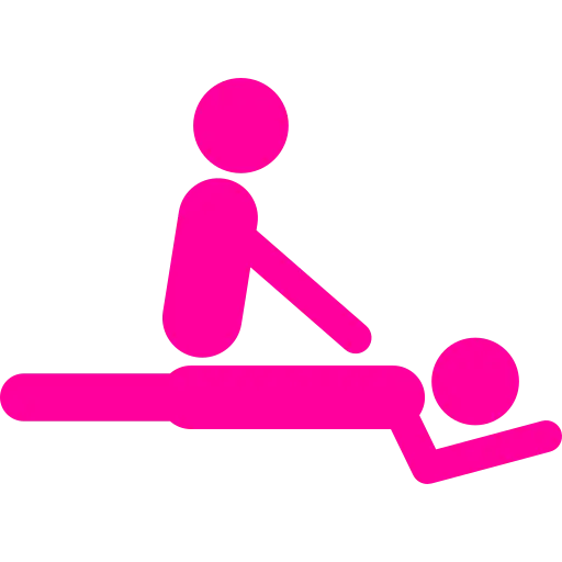 Pink Massage Icon Symbolizing Therapy