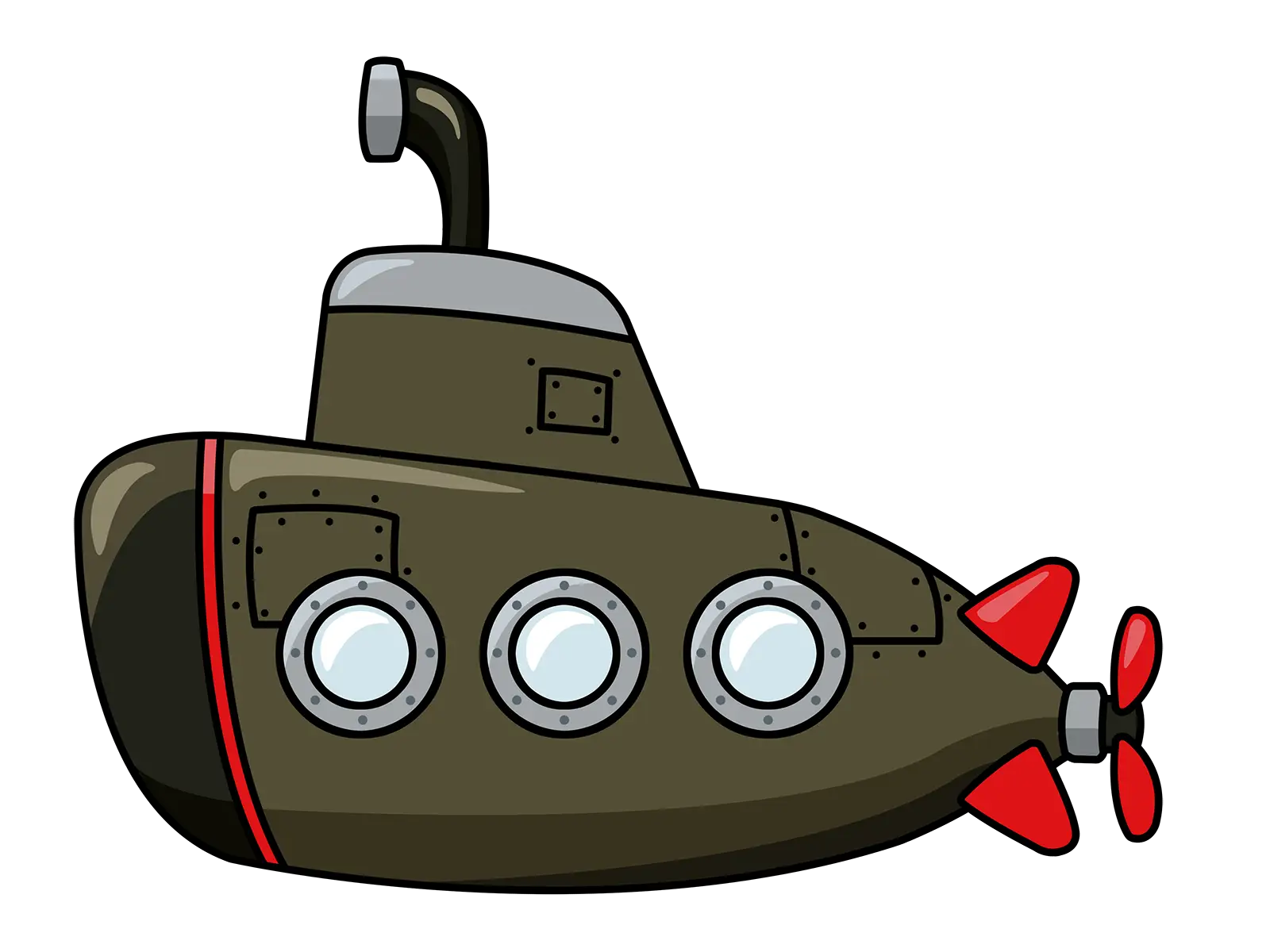 Cartoon Submarine Underwater