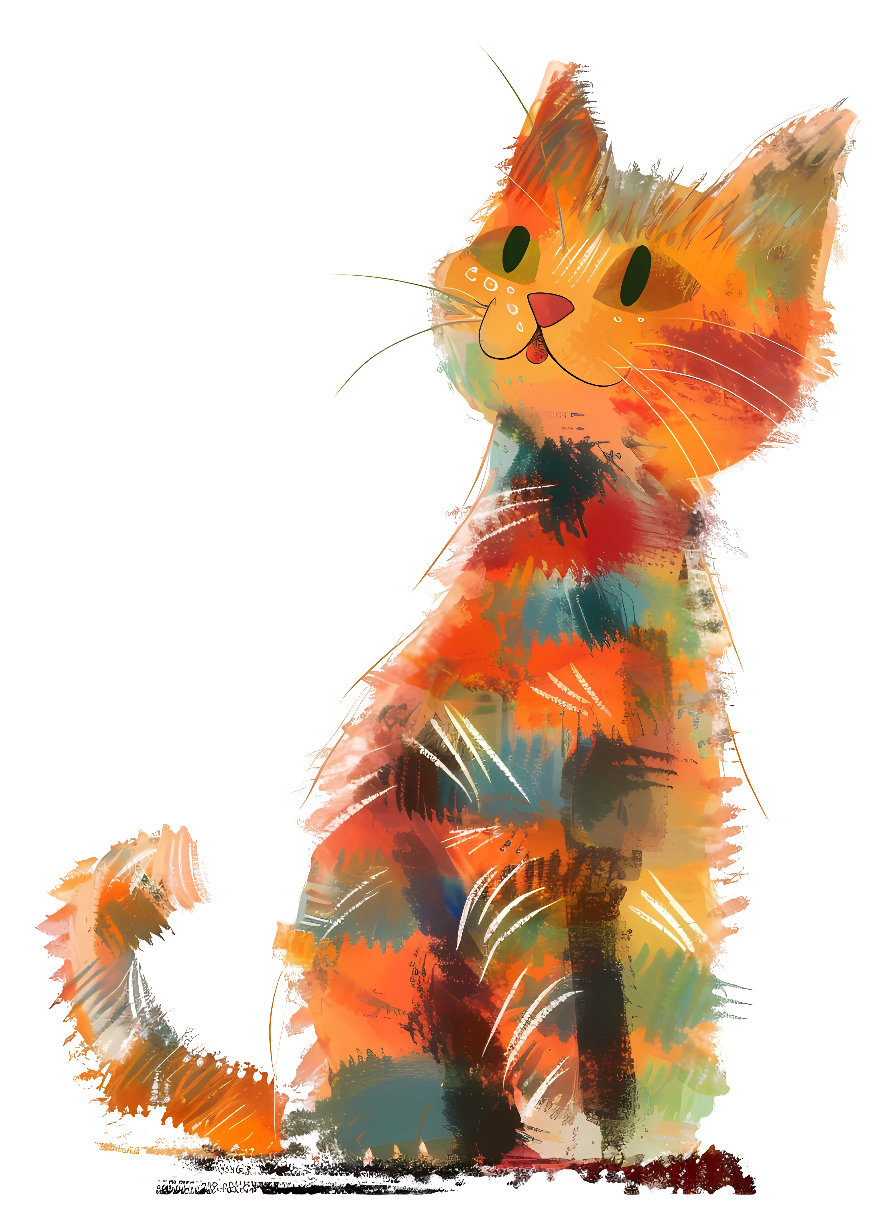 Colorful Whiskered Cat