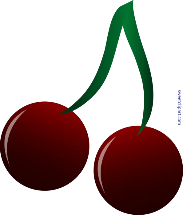 Red Cherry Illustration with Leaves
