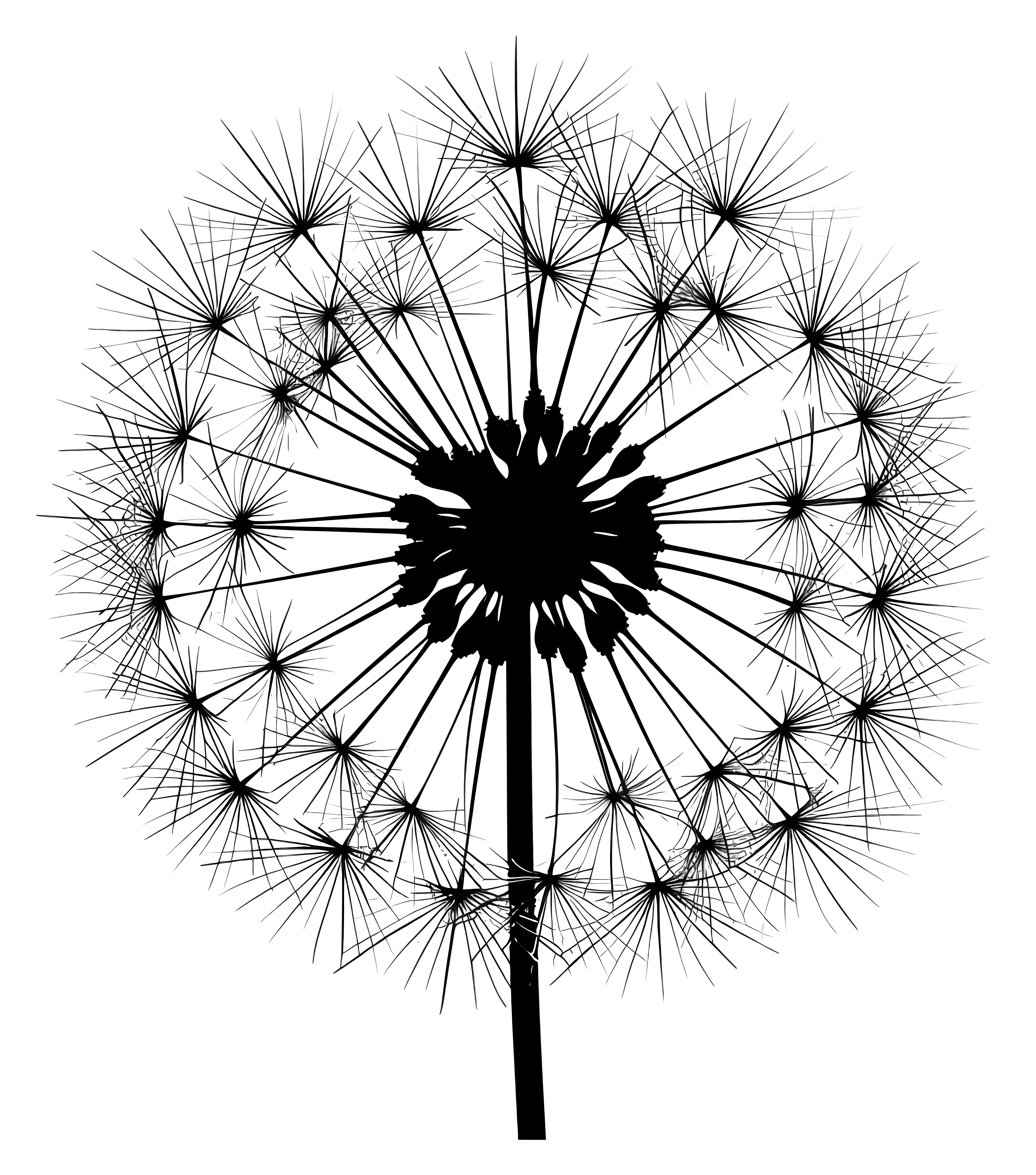 Dandelion Silhouette Illustration