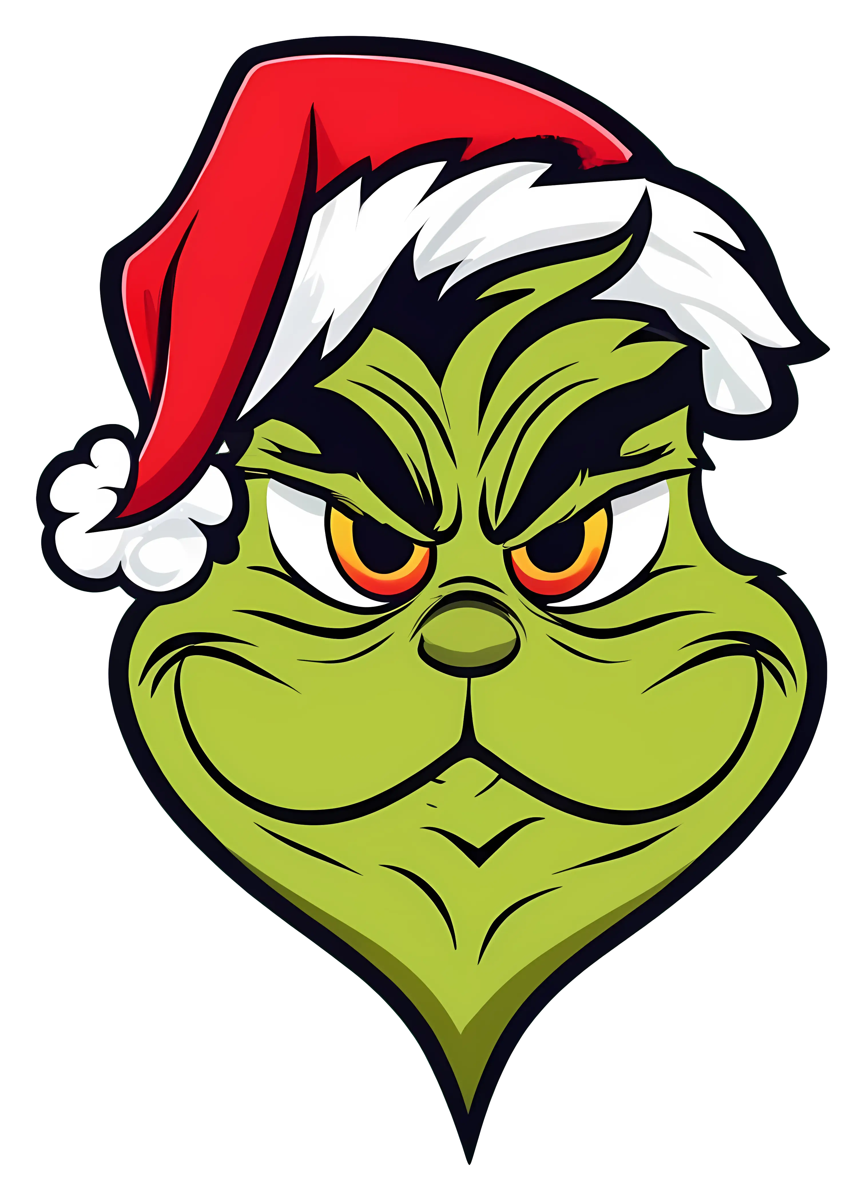 Grinch Face with Santa Hat