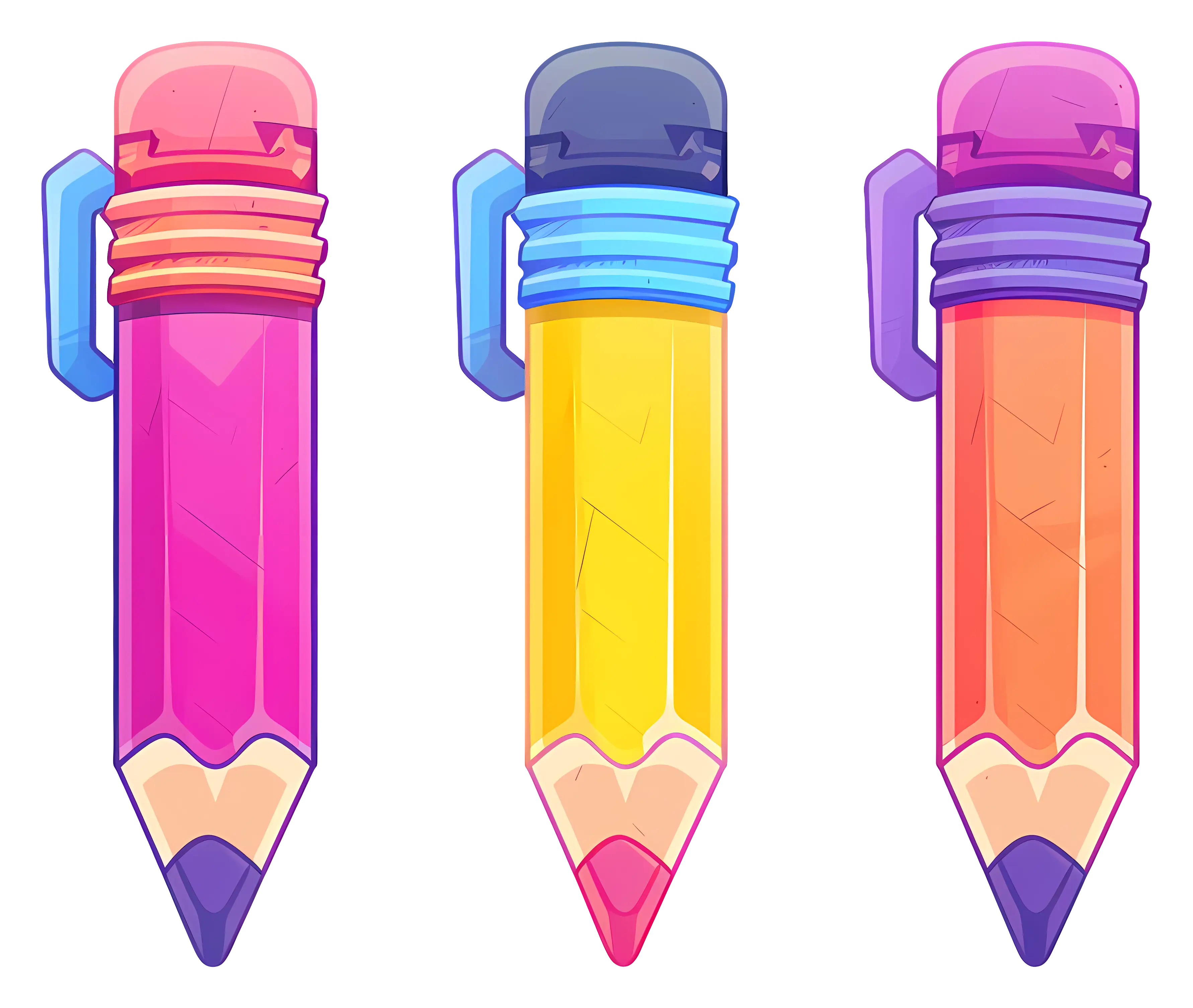 Colorful Cartoon Pencils
