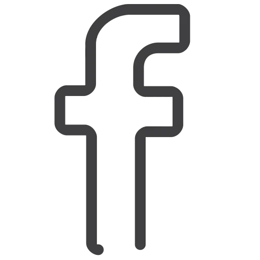 Black Facebook Logo Outline
