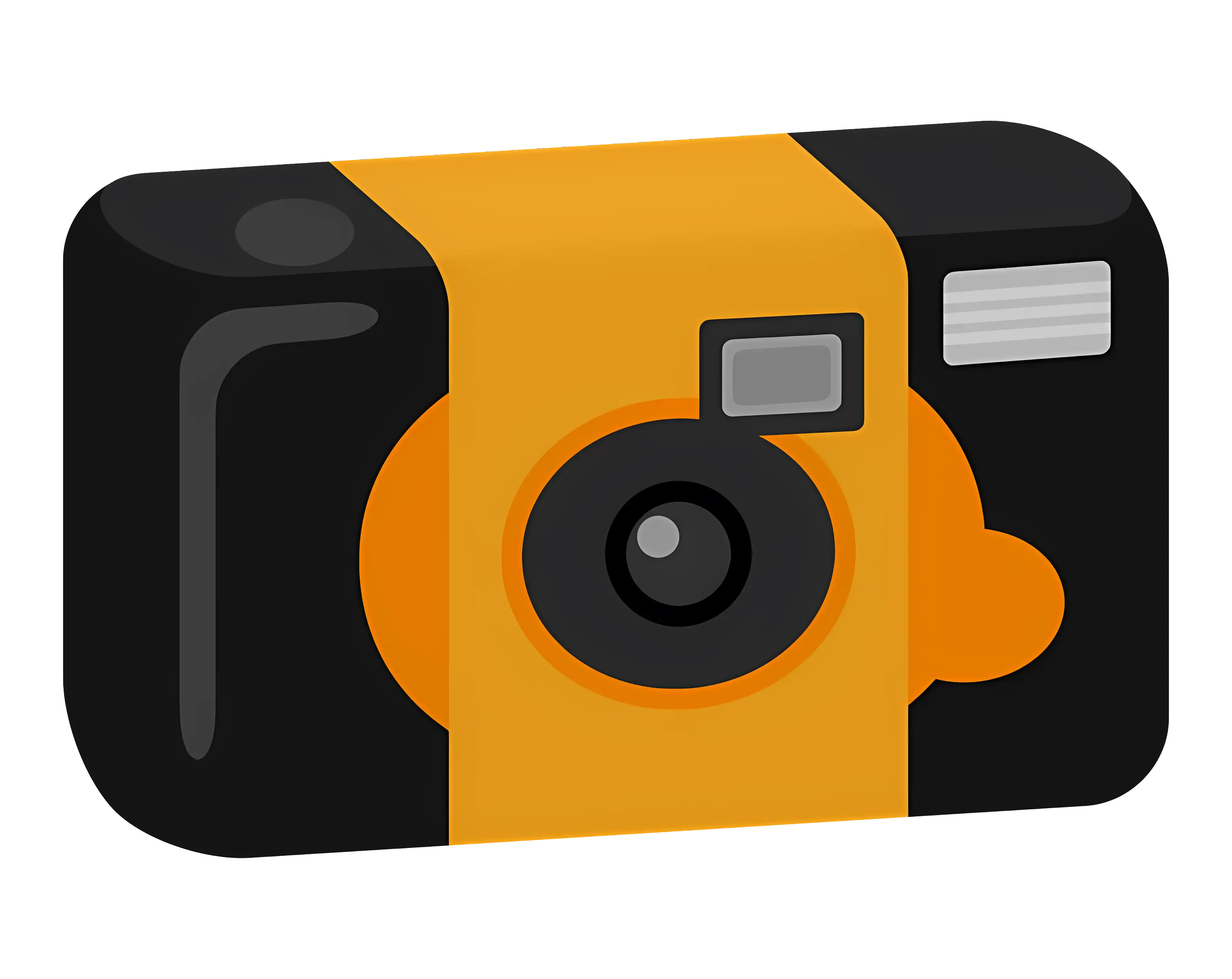 Orange and Black Camera Icon Representation