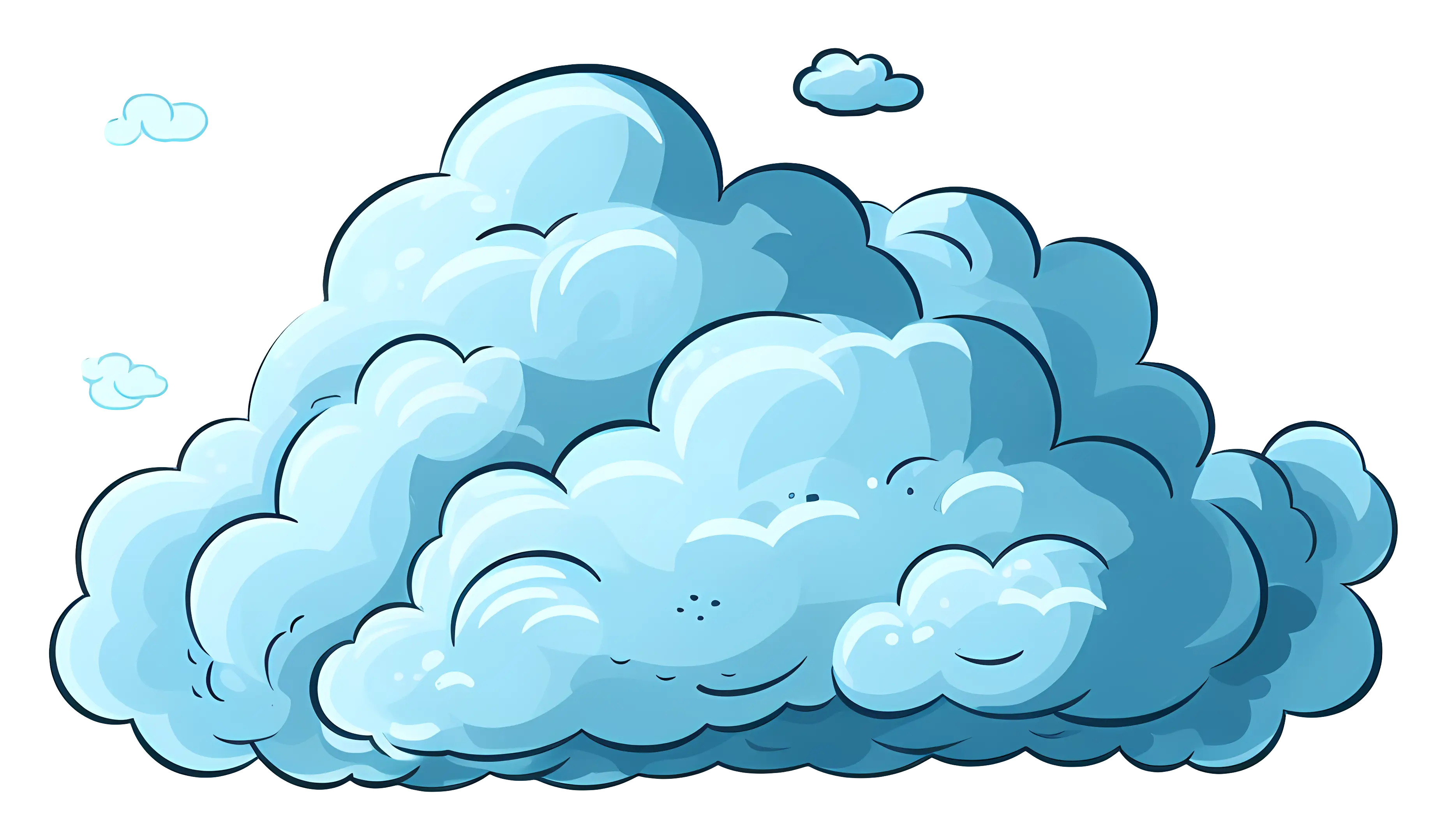 Blue Cartoon Cloud Illustration