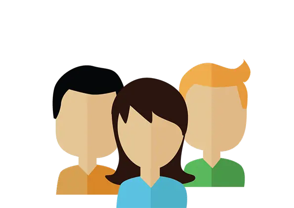 Cartoon Avatar Icons of Three People