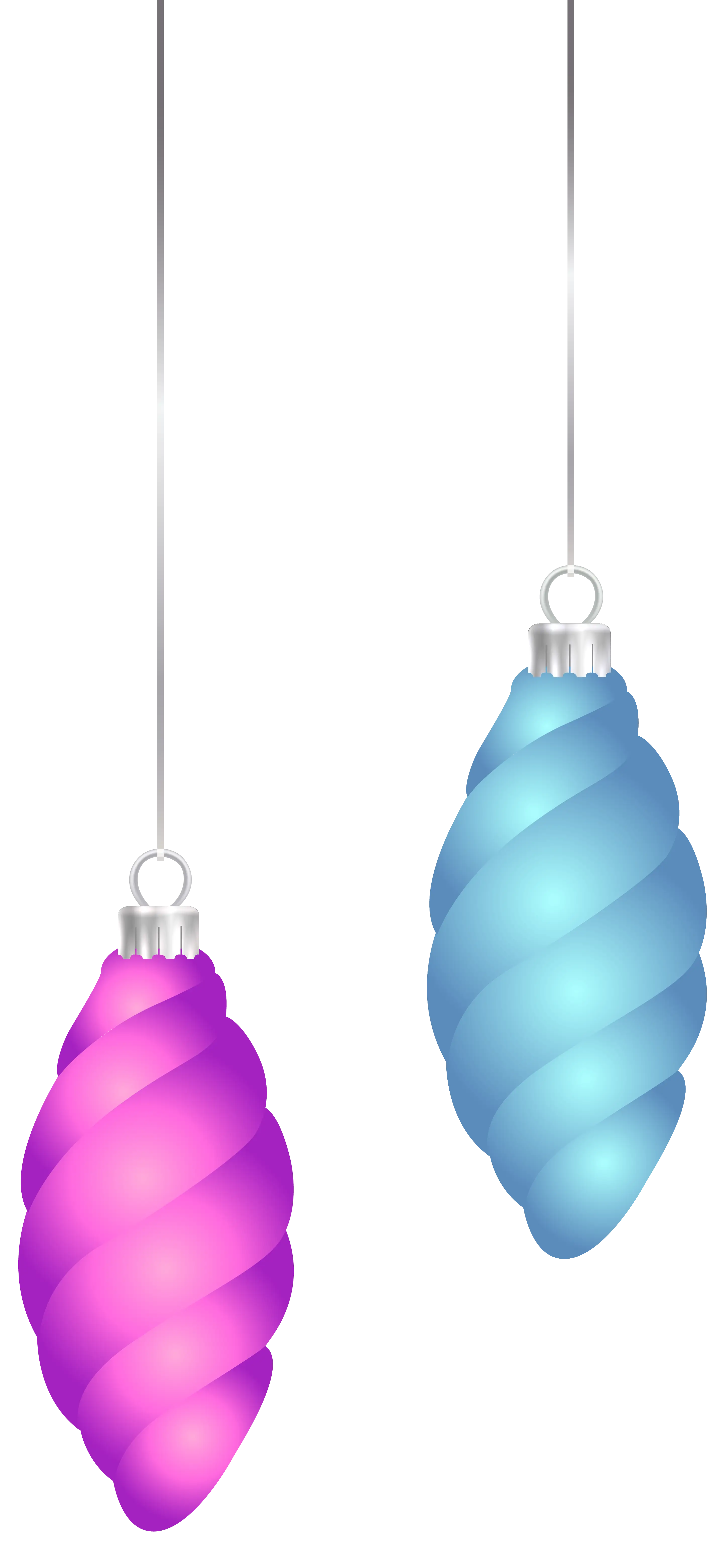 Pink and Blue Christmas Ornaments
