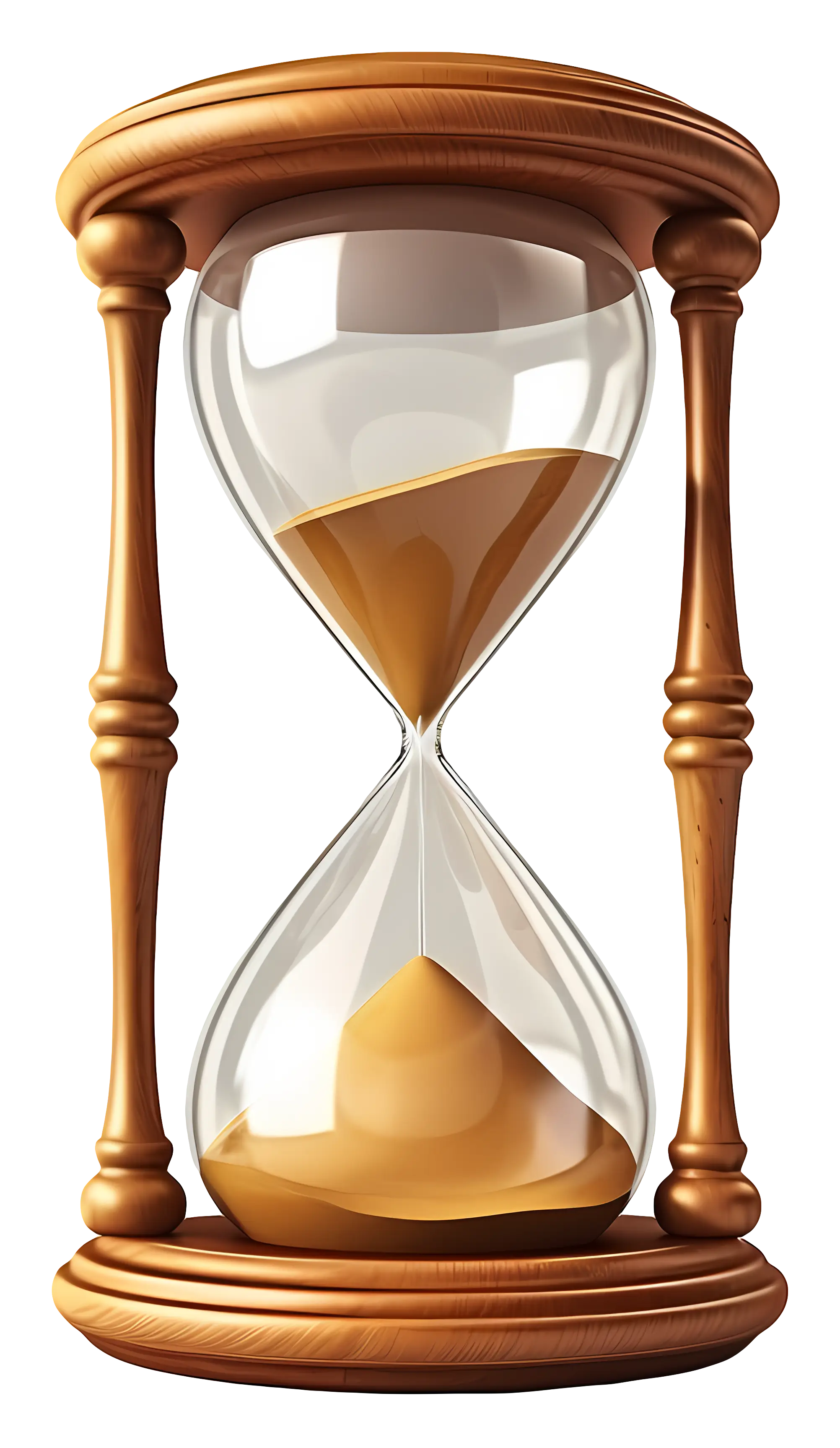 Classic Wooden Hourglass with Golden Sand