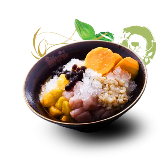 Refreshing Dessert Bowl with Ice and Beans