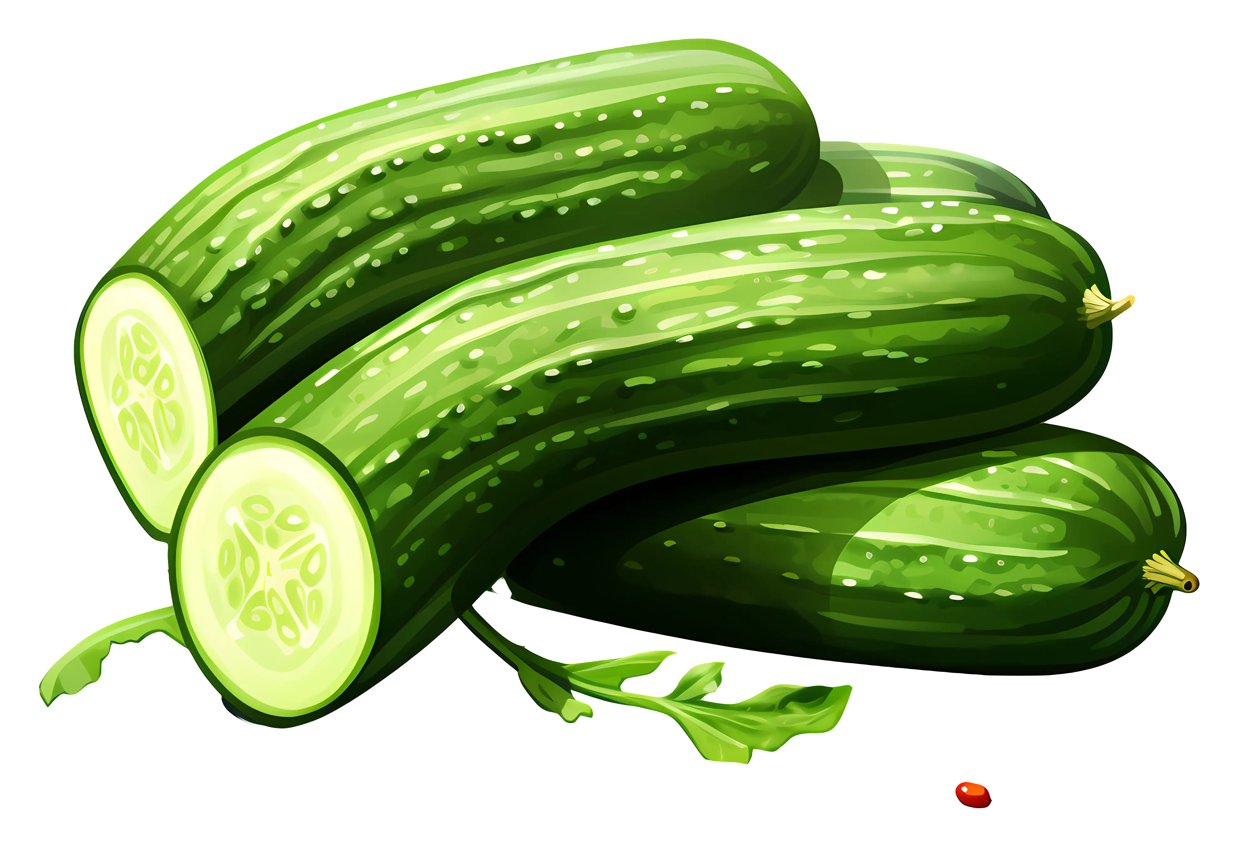 Fresh Green Cucumber Illustration