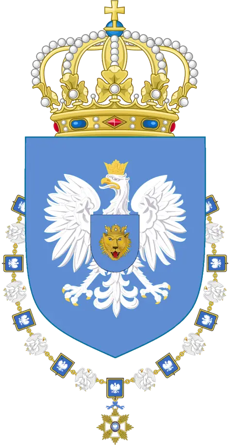 Royal Blue and Gold Coat of Arms