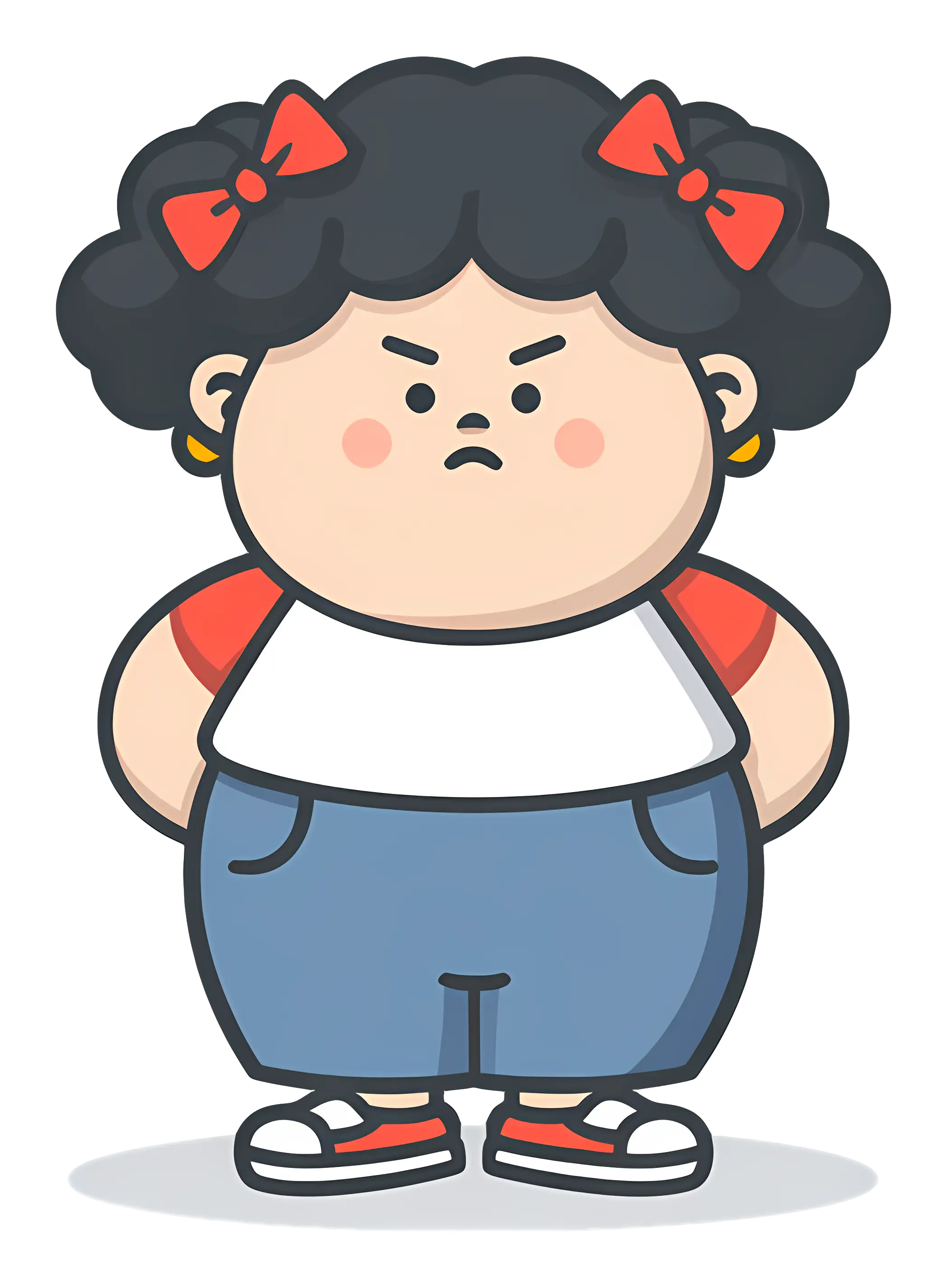 Angry Girl with Pouting Expression
