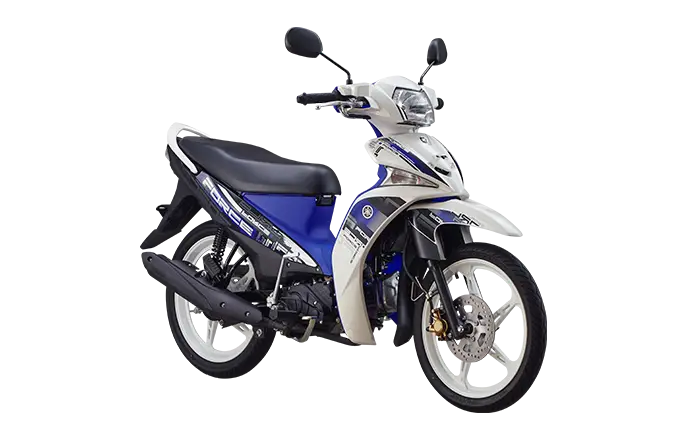 Blue and White Motorcycle for Urban Commute
