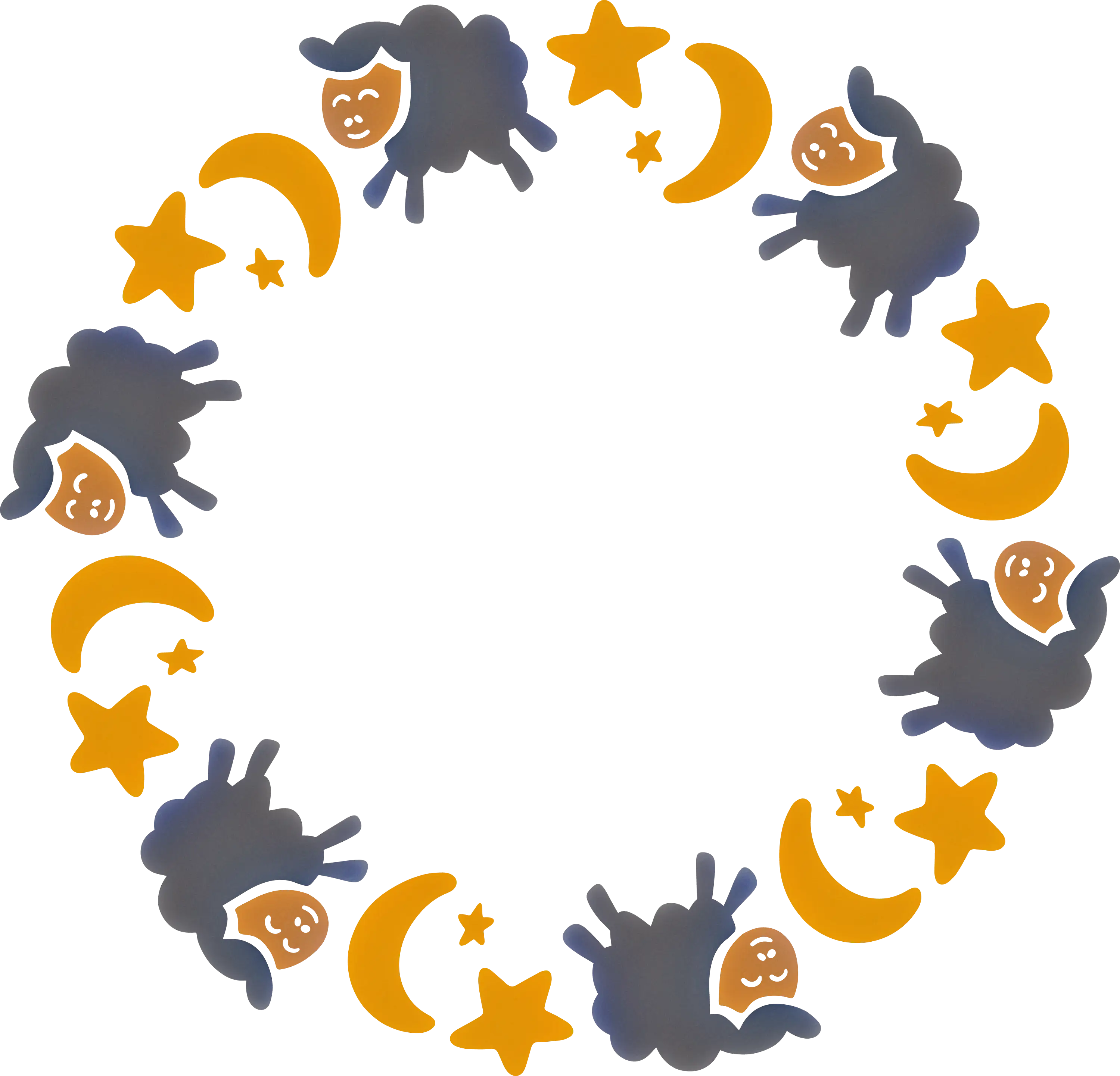 Sheep and Stars Circular Frame Decoration