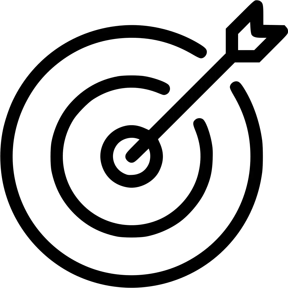 Black Outline Target with Arrow