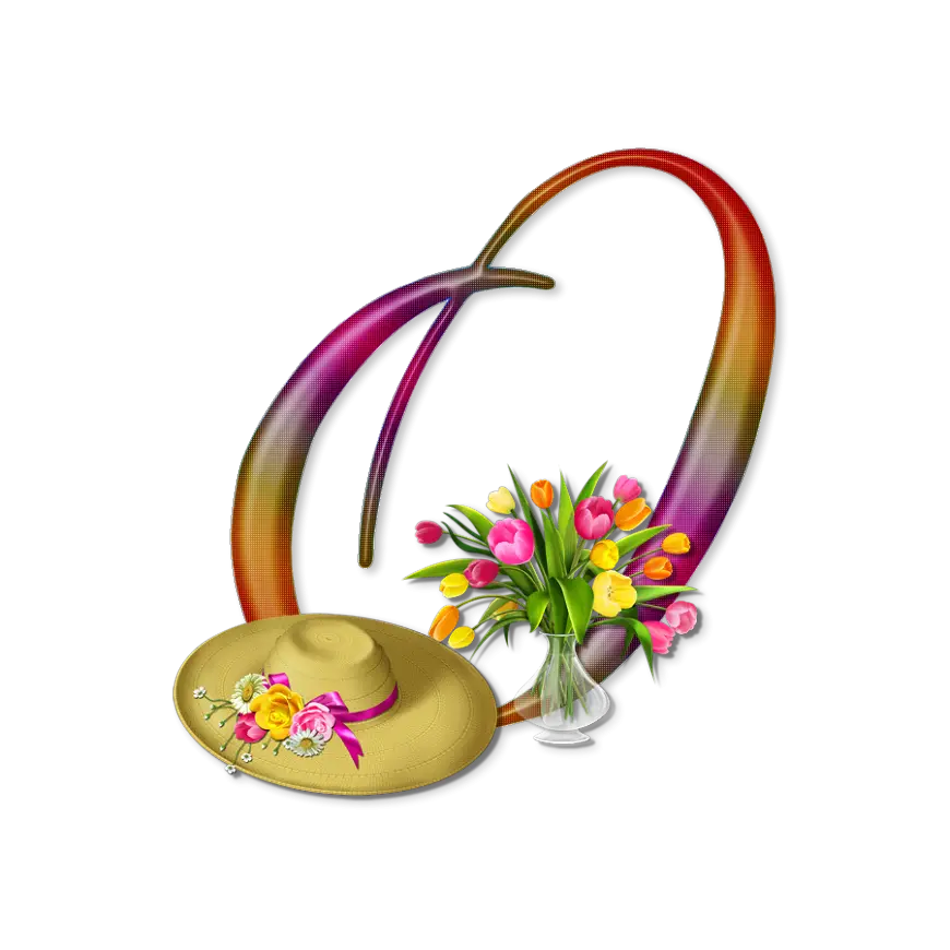 Colorful Floral Bouquet with Decorative Hat
