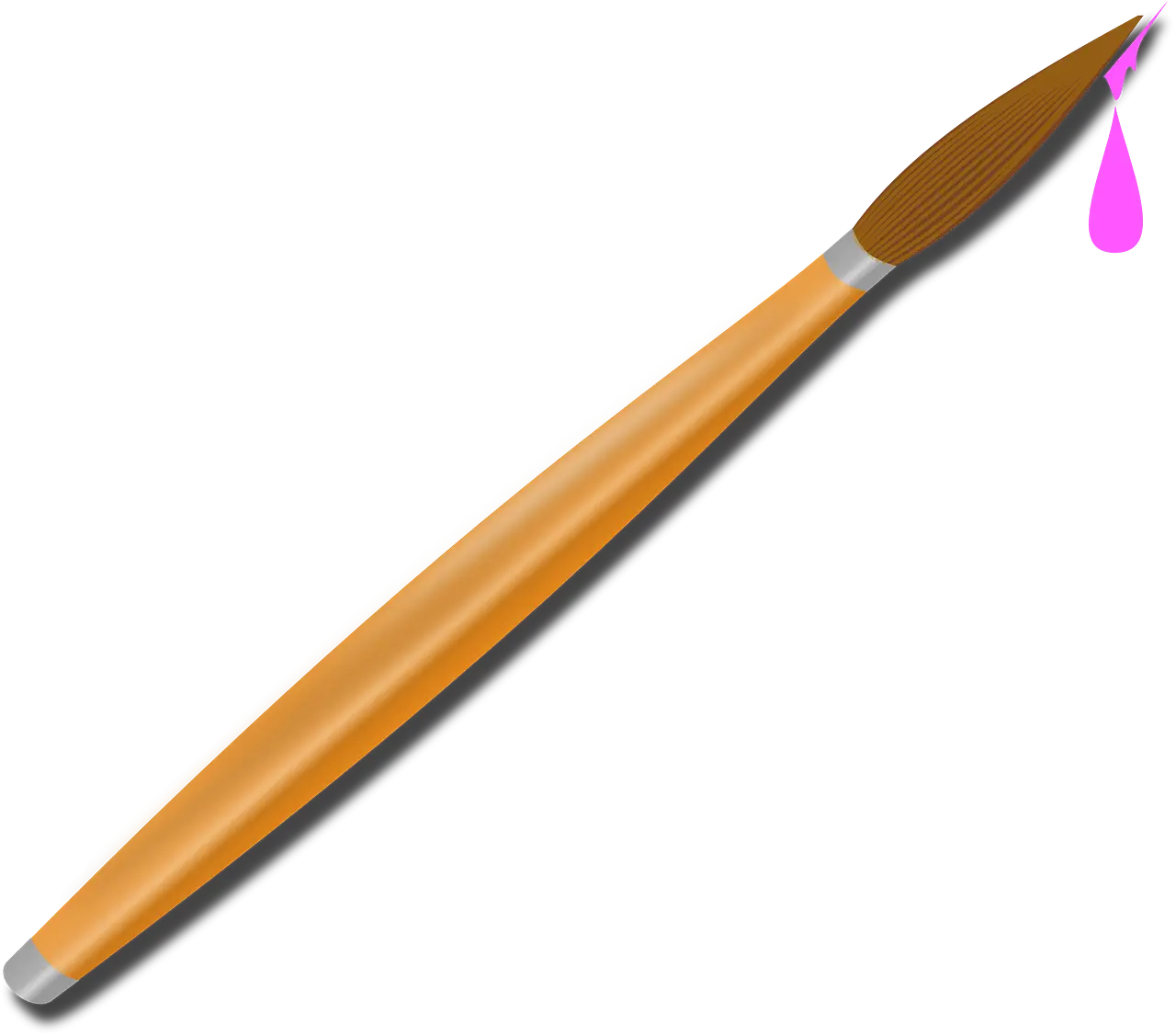 Paintbrush with Color Drop for Art Projects