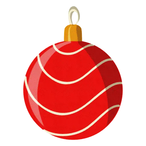 Red Christmas Bauble with Decorative Stripes