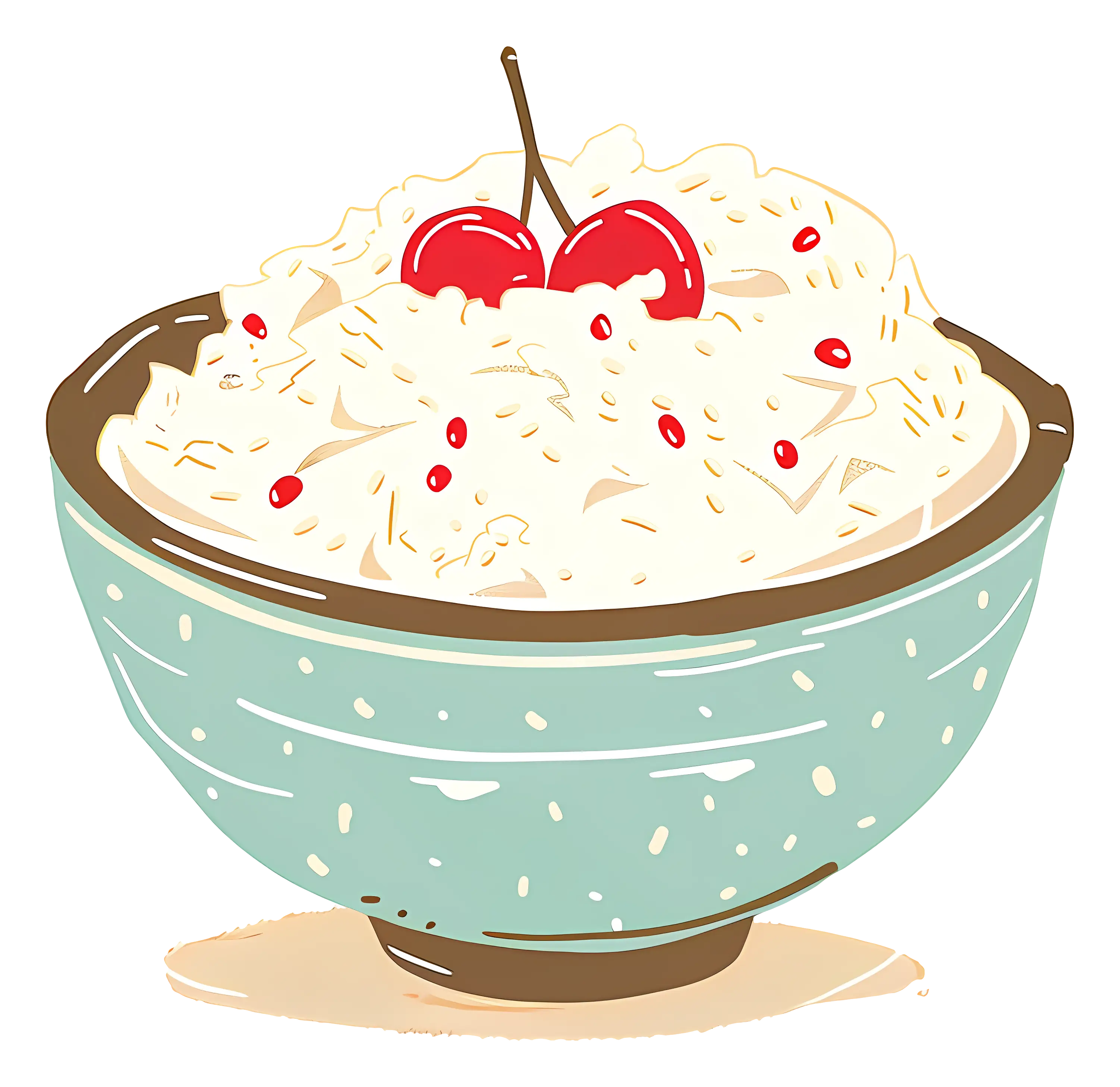Bowl of Rice with Cherries