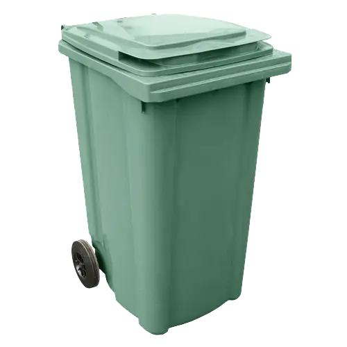 Green Garbage Bin with Wheels