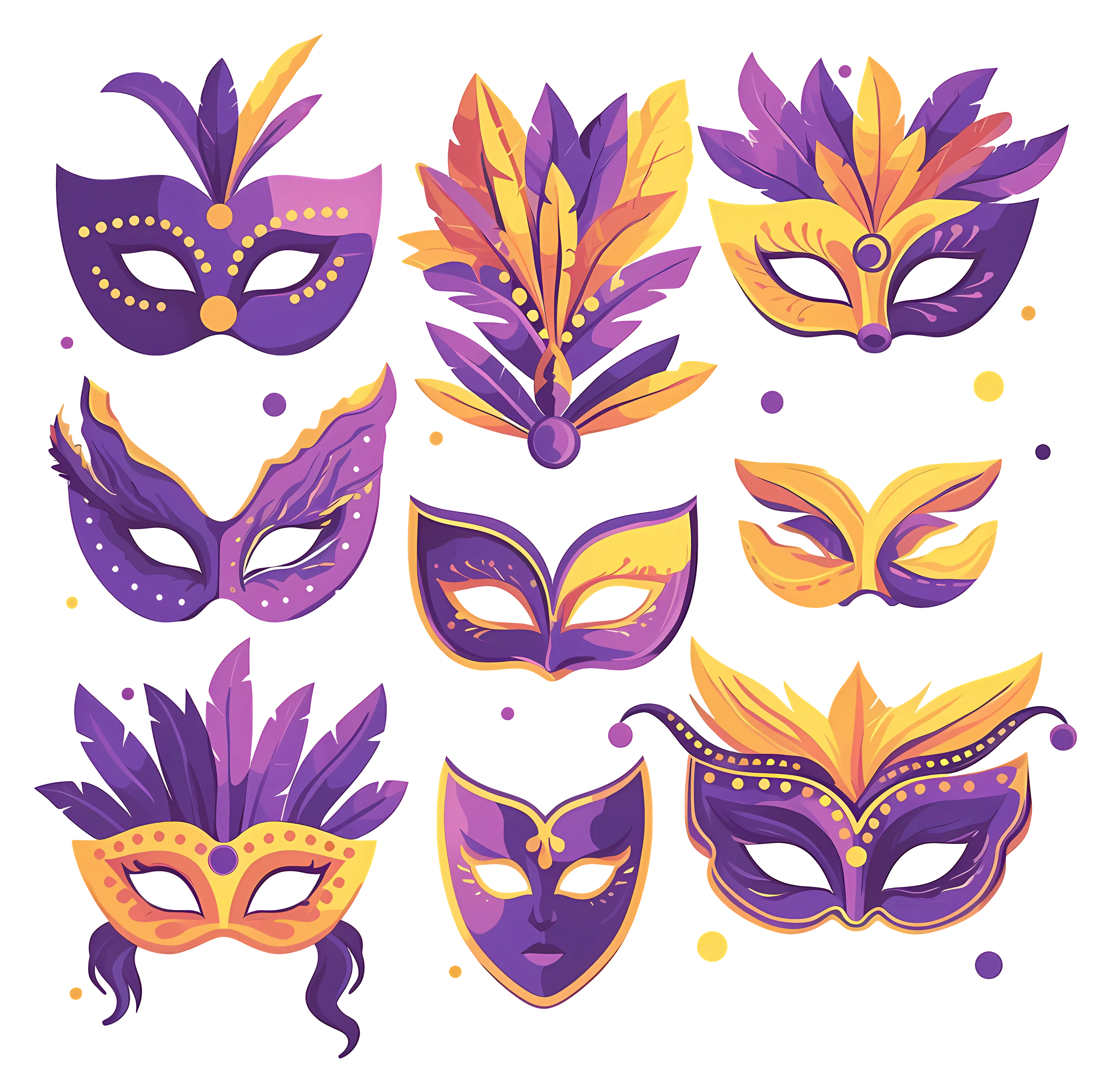 Purple and Yellow Masks