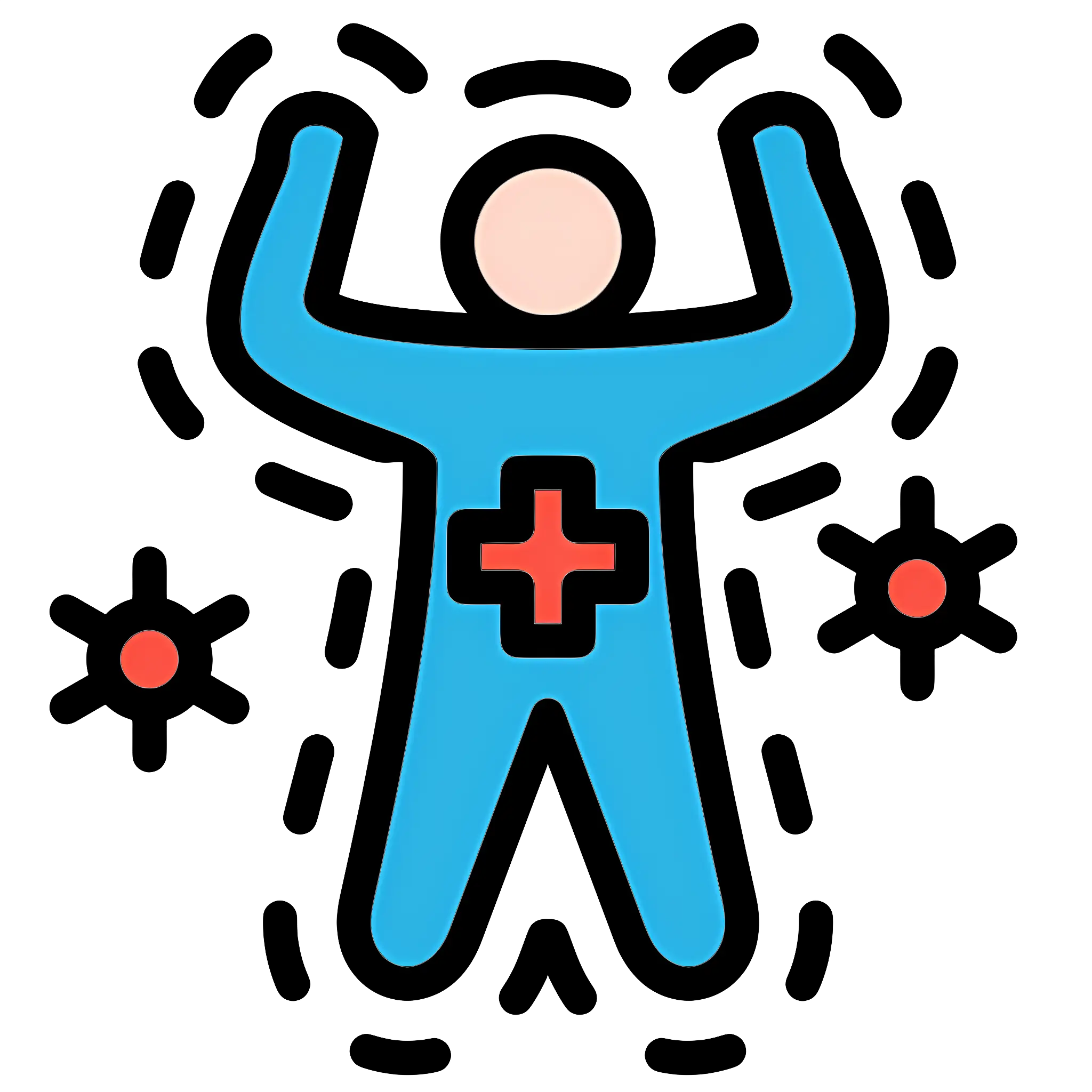 Health Icon with Person and Cross