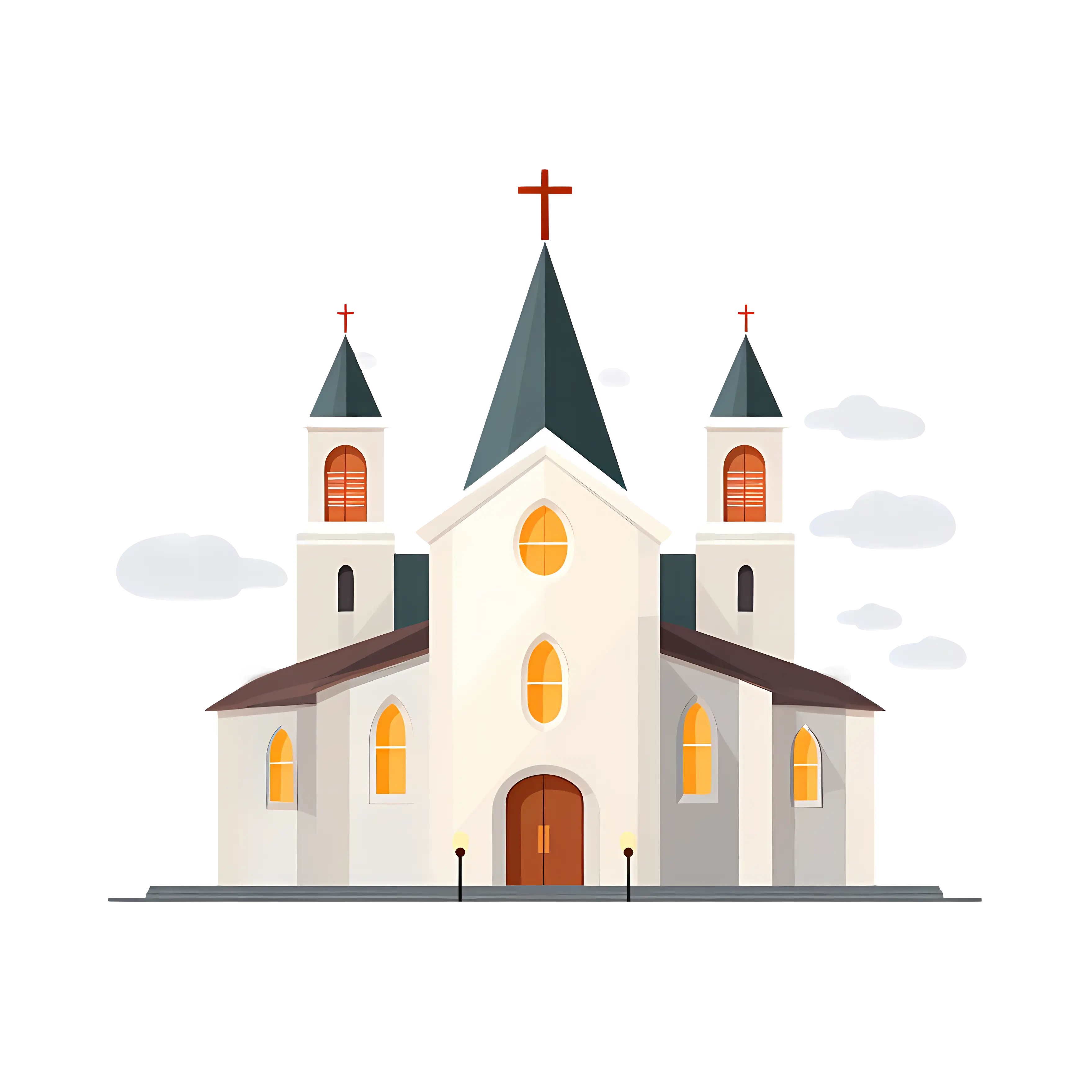 Beautiful Church Building with Cross