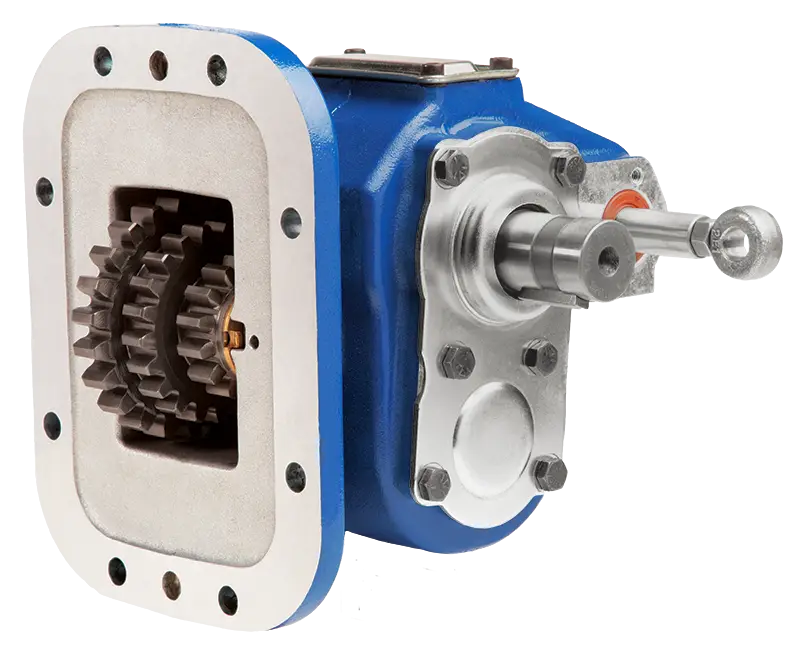 Industrial Gearbox with Blue Casing