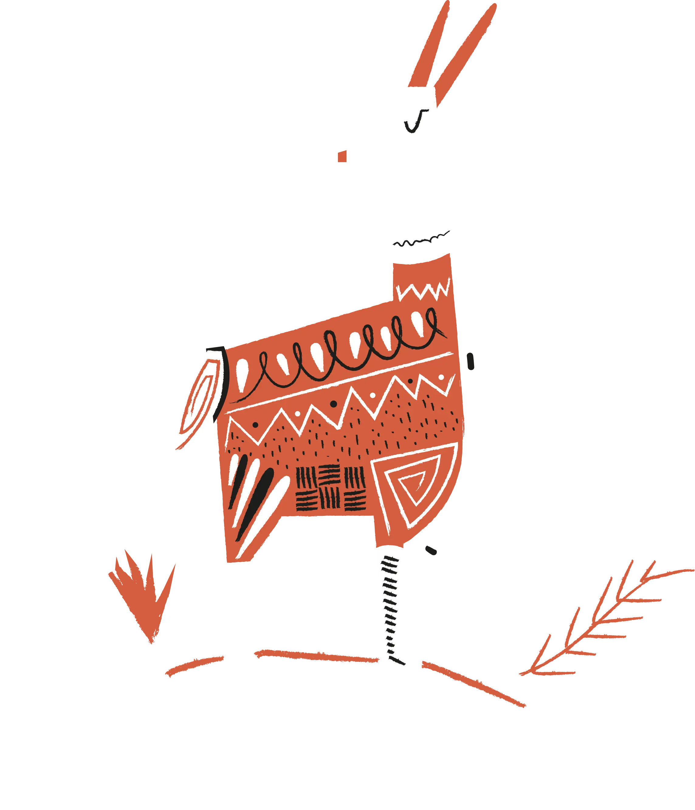 Stylized Llama with Patterns