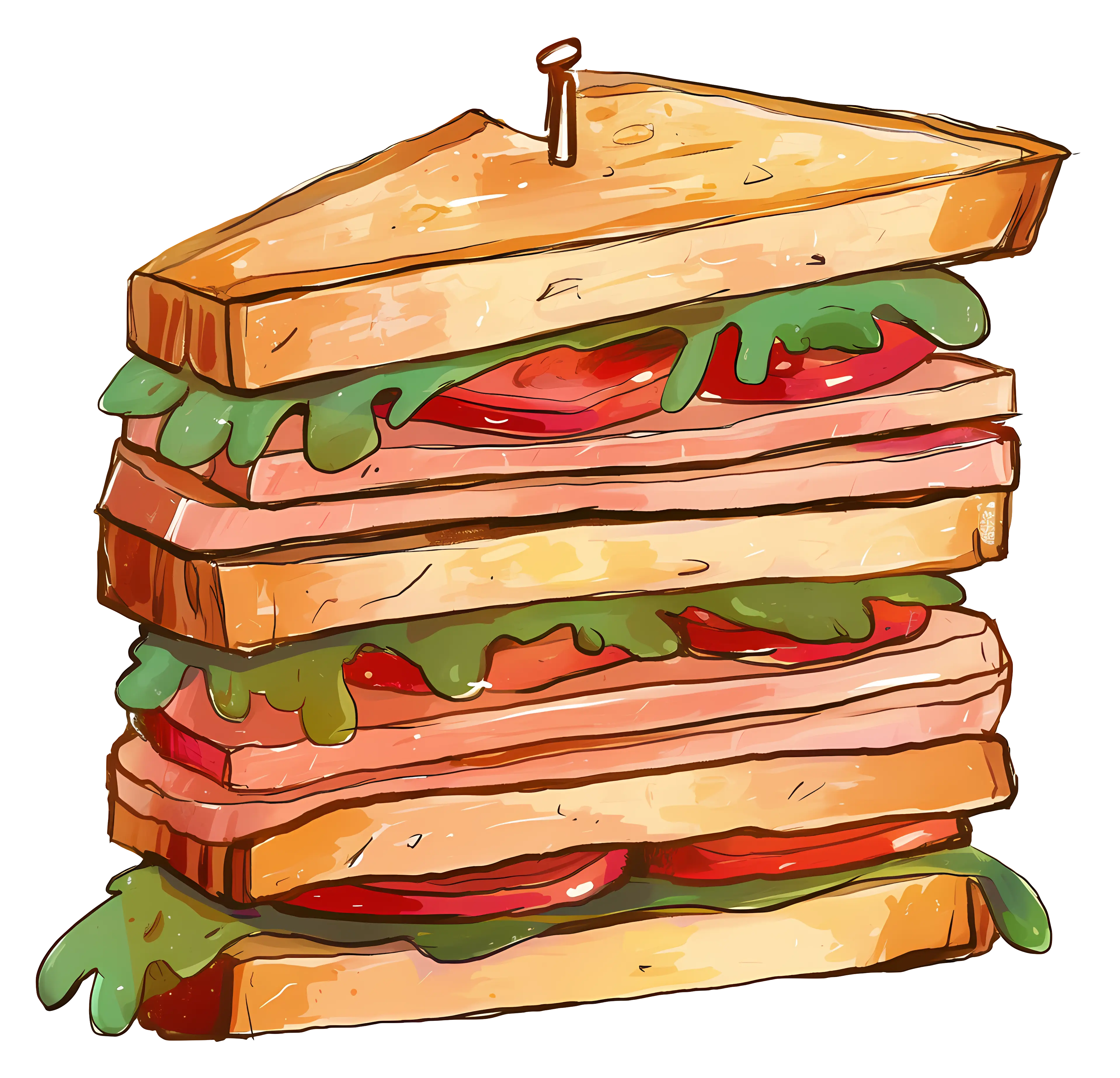 Layered Sandwich with Fresh Ingredients