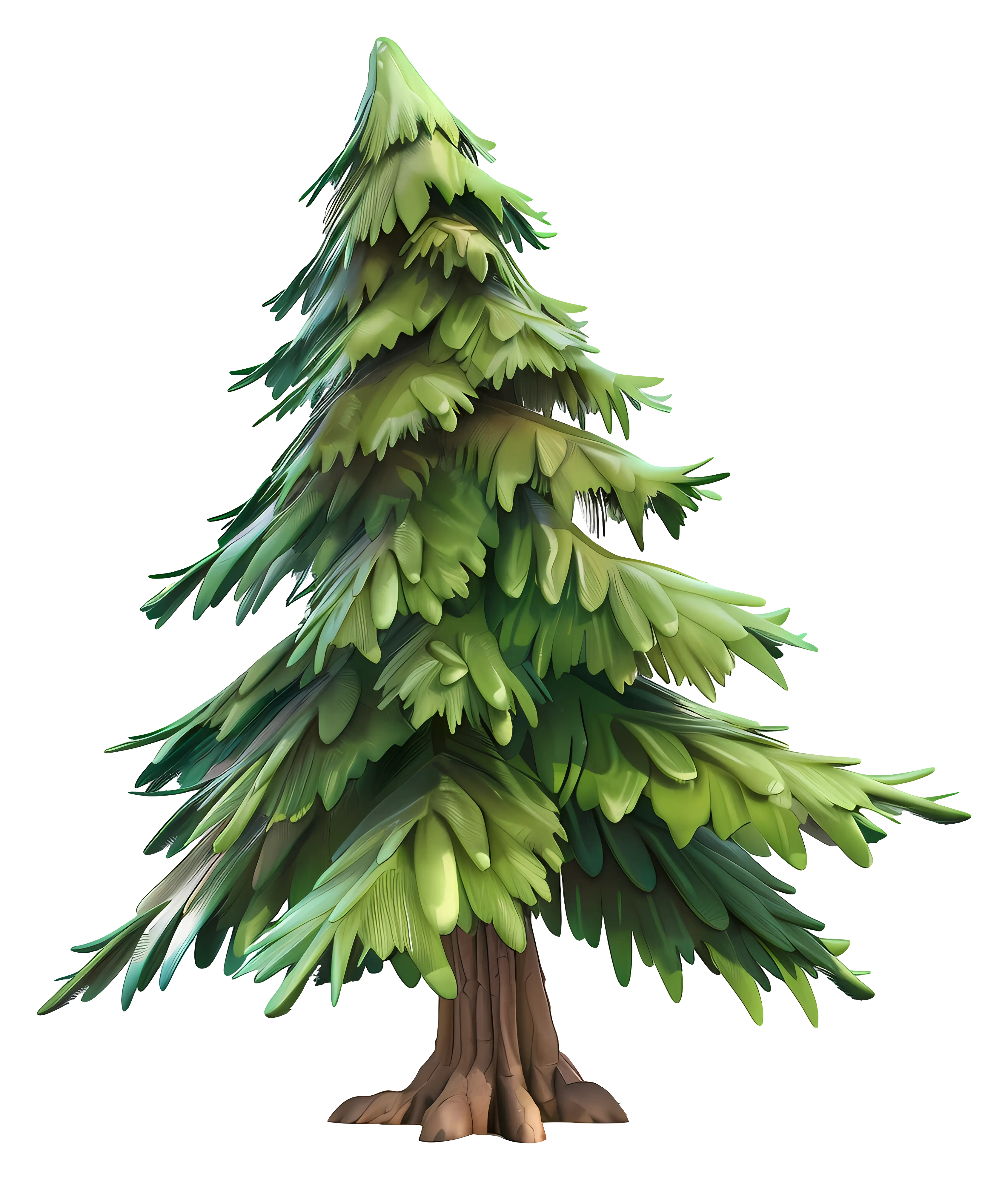 Stylized Cartoon Evergreen Pine Tree