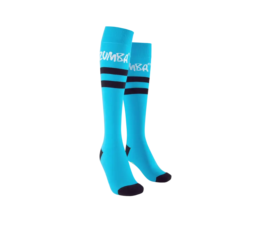 Blue Knee-High Socks with Stripes