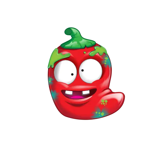 Cartoon Chili Pepper with Funny Expression
